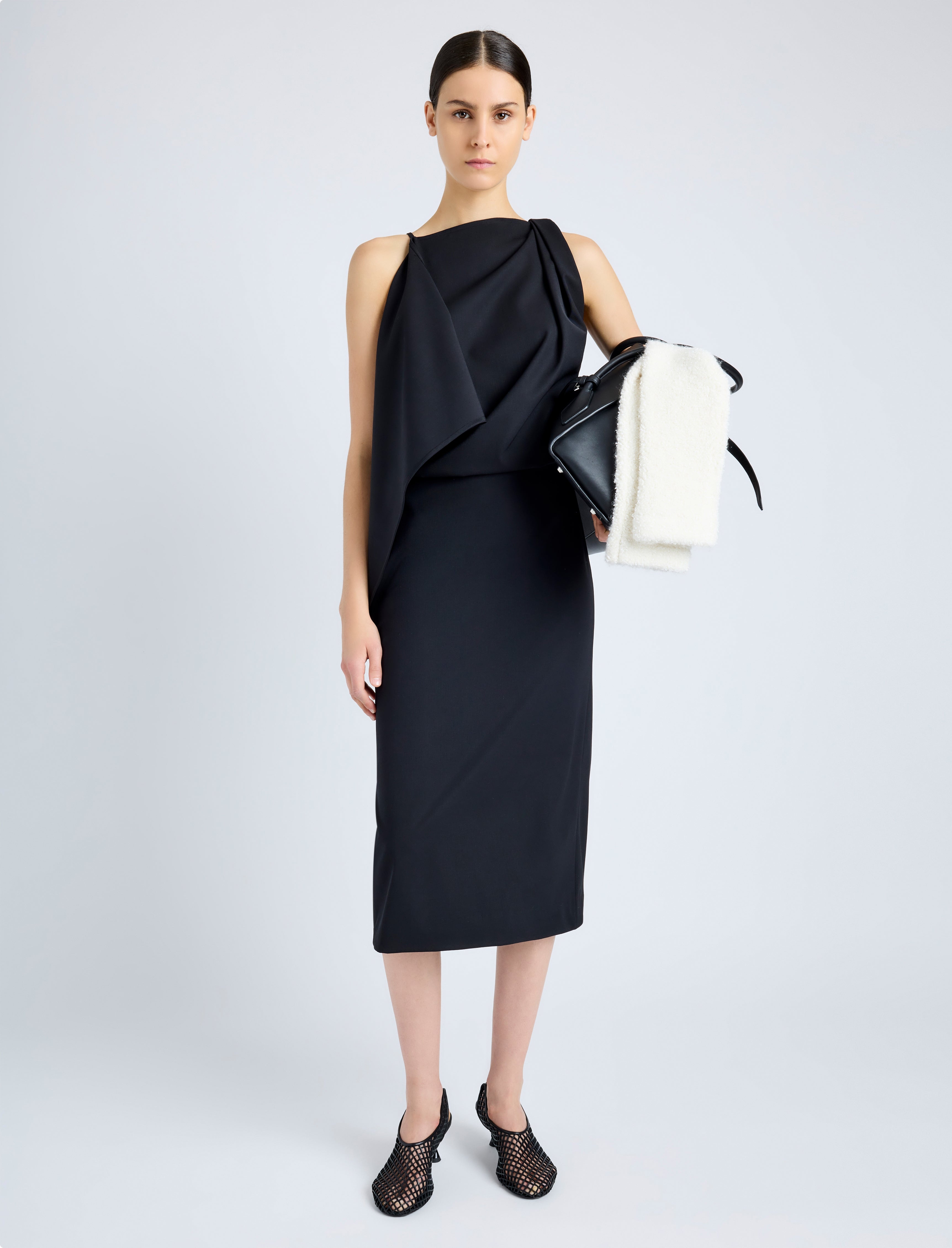 Elena Dress in Wool Gabardine Suiting - 2