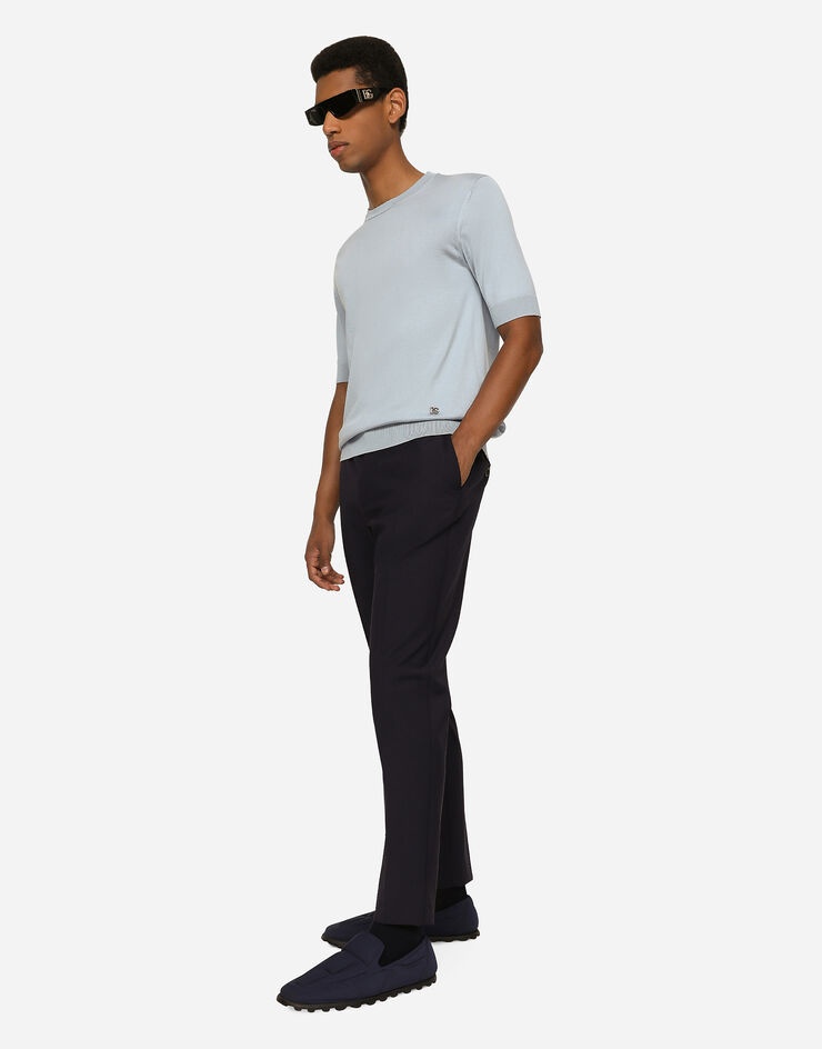 Stretch wool pants with DG embroidery - 5