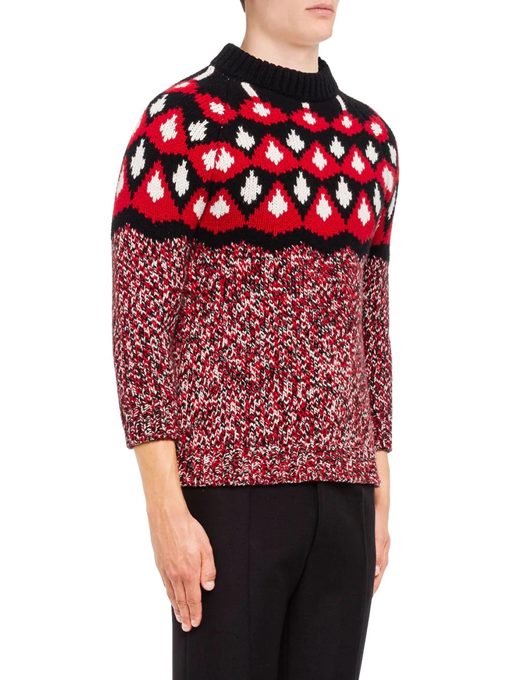 patterned jacquard knit jumper - 3