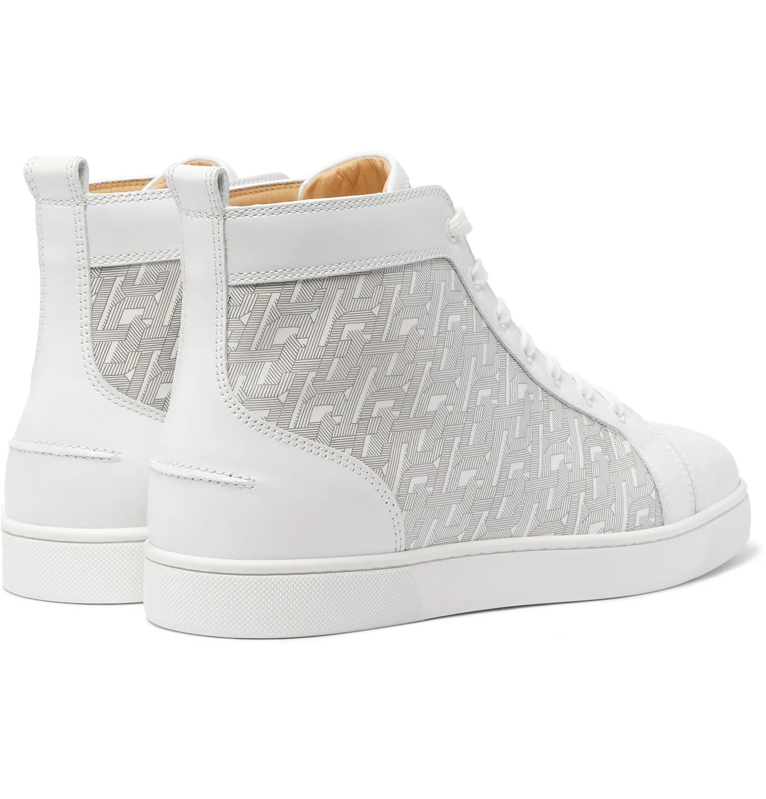 Louis Smooth and Logo-Print Patent-Leather High-Top Sneakers - 6