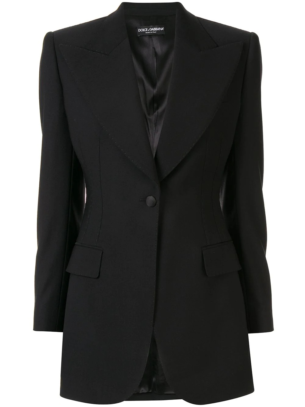 fitted single-breasted blazer - 1