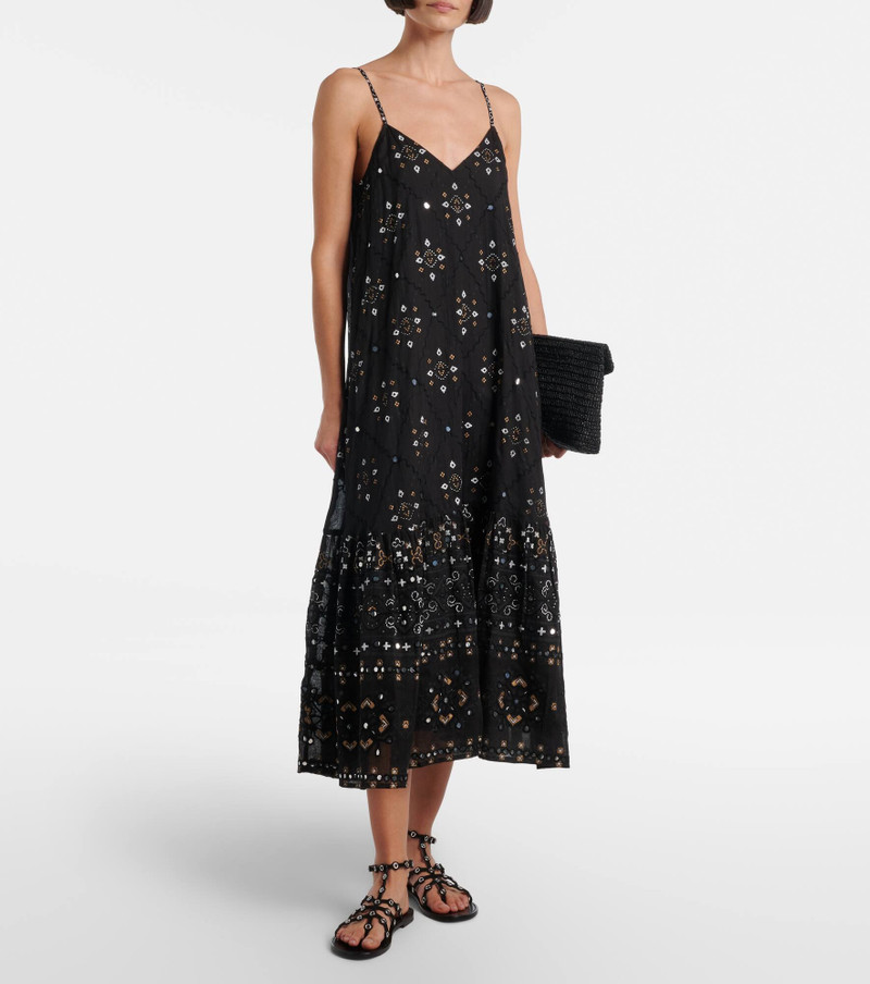 juliet dunn Embroidered cotton midi dress outlook