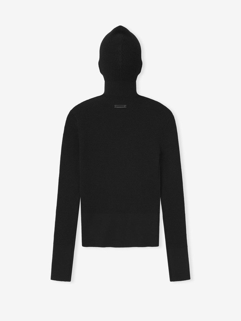 Womens Waffle Long Sleeve Hoodie 2