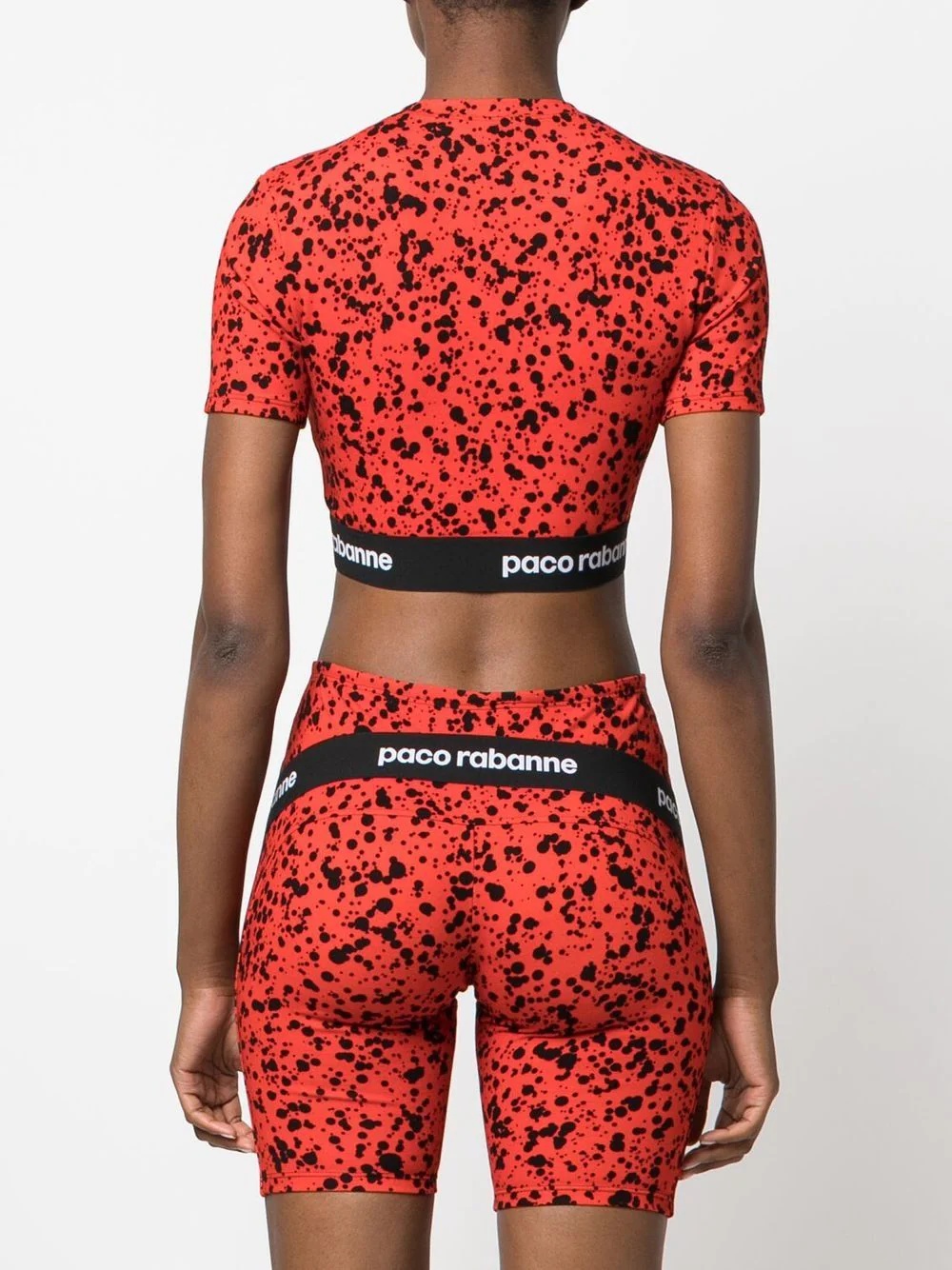 paint-splatter print jersey crop top - 4