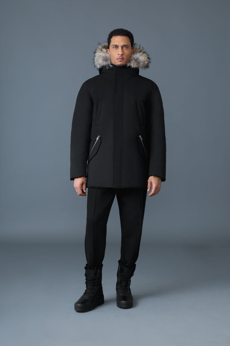 MACKAGE EDWARD 2-in-1 down parka with hooded bib and natural fur for men outlook