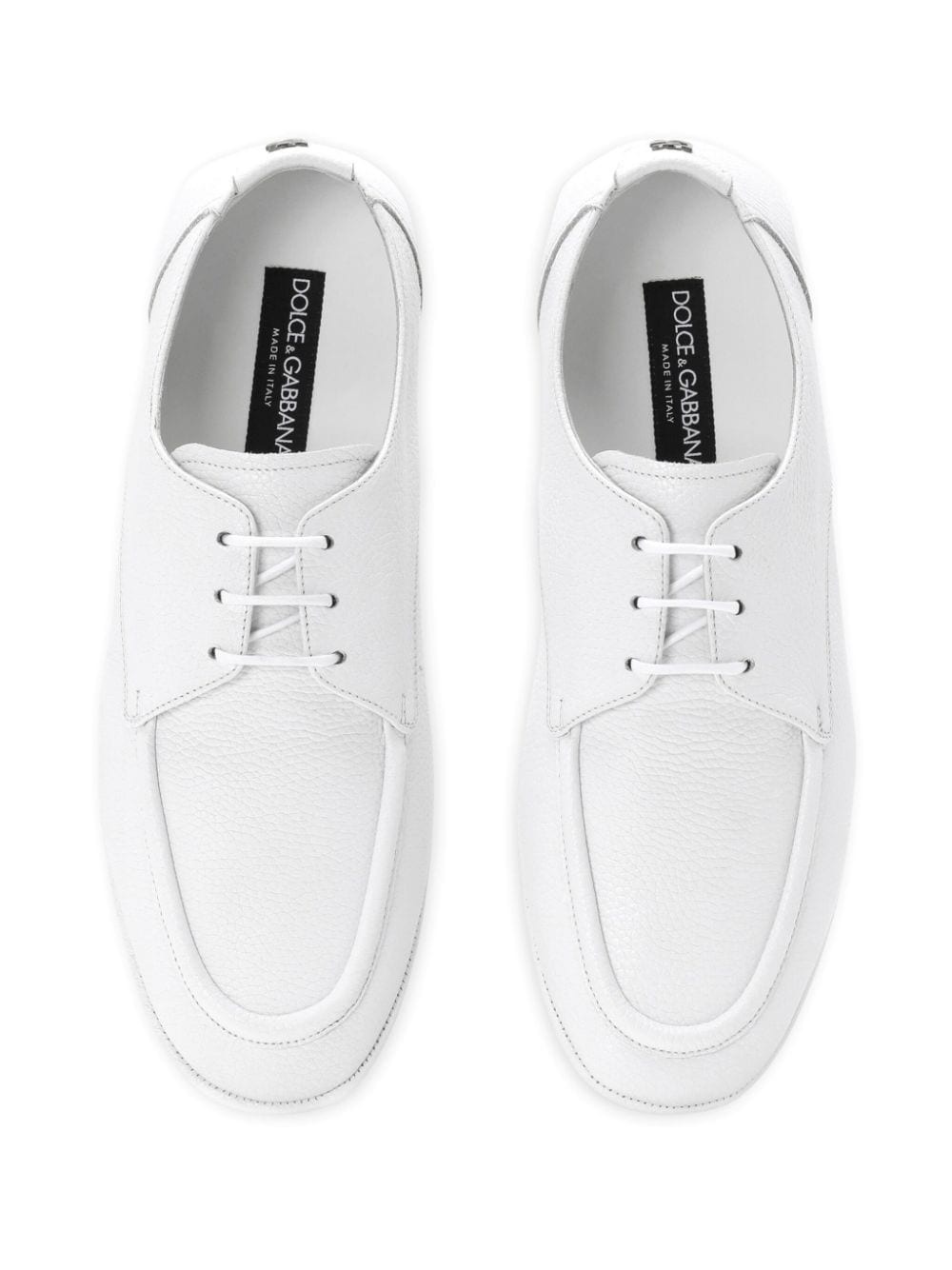 logo-plaque leather derby shoes - 4