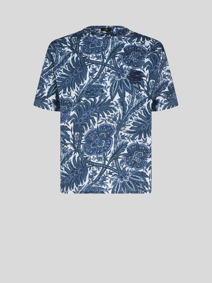 FOLIAGE PRINT JERSEY T-SHIRT - 1