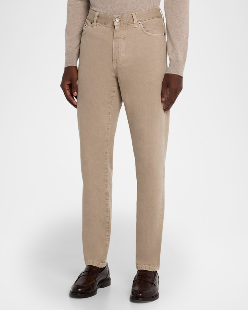 Men's Marble-Effect Slim Five-Pocket Pants 5