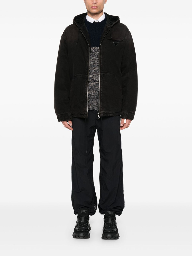 Prada triangle-logo hooded jacket outlook