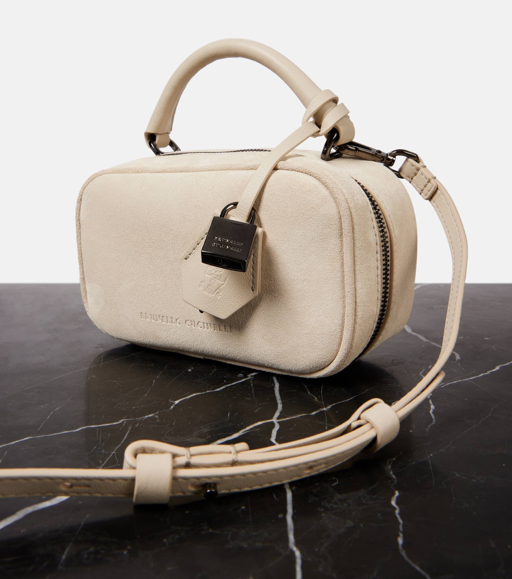 Foulard Mini suede tote bag - 6