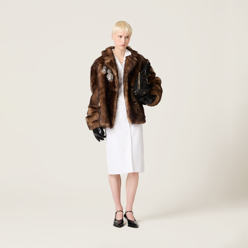 Miu Miu Double-breasted shearling jacket outlook