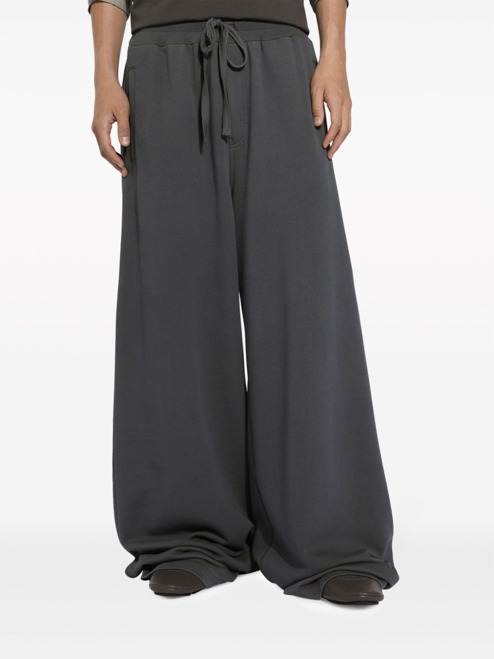 wide-leg cotton track pants - 4