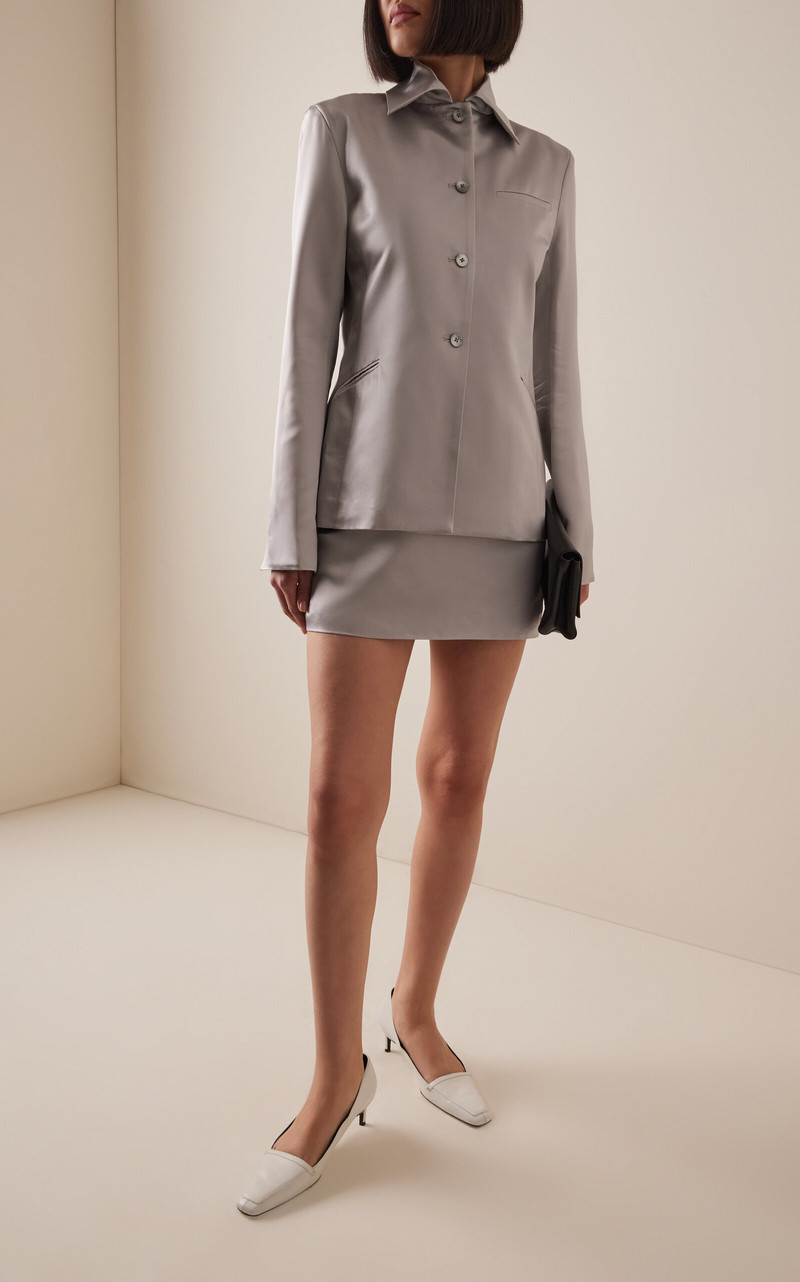 KALLMEYER Shiloh Cotton Mini Skirt silver outlook
