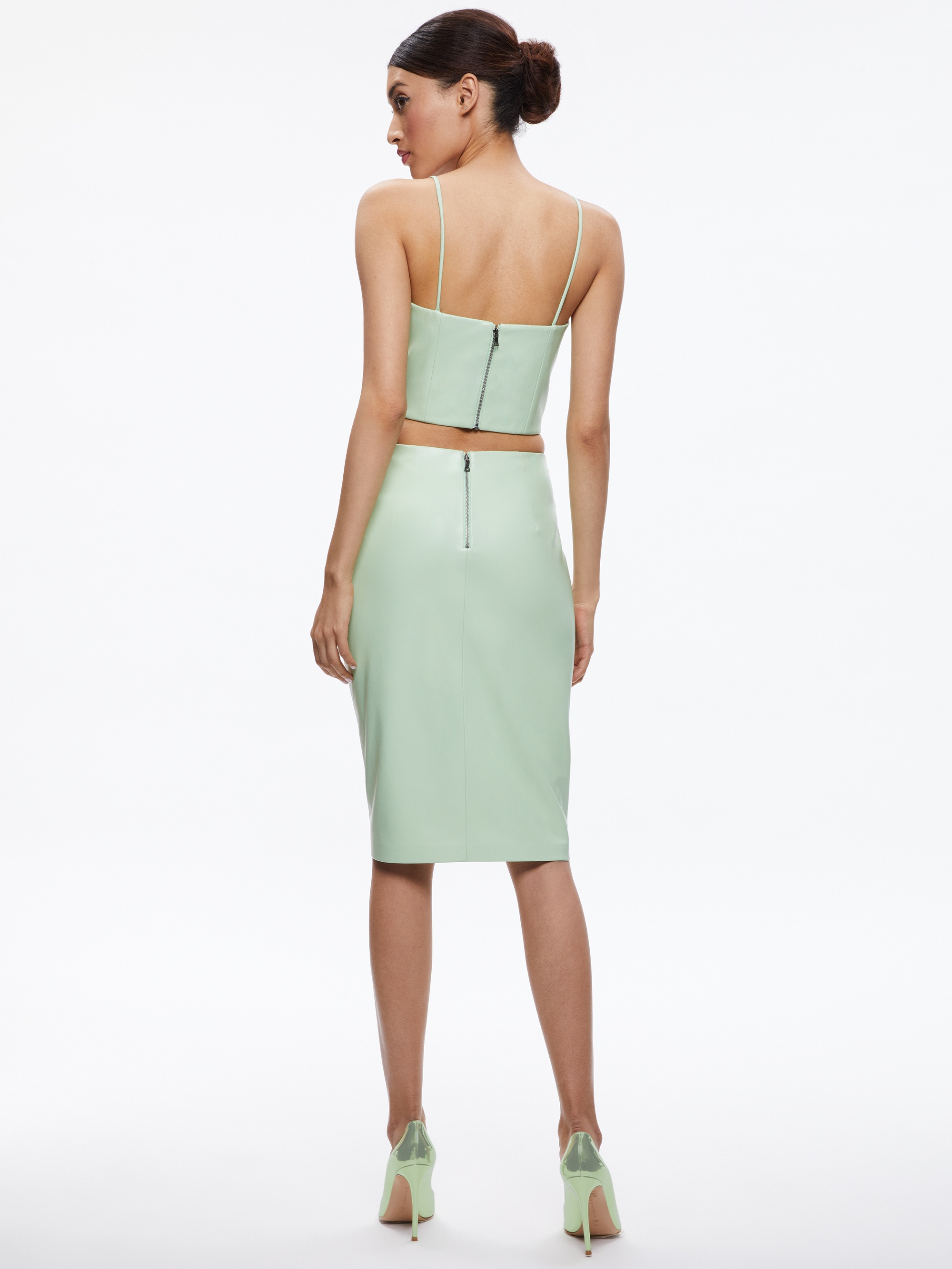SIOBHAN FRONT WRAP MIDI SKIRT - 3