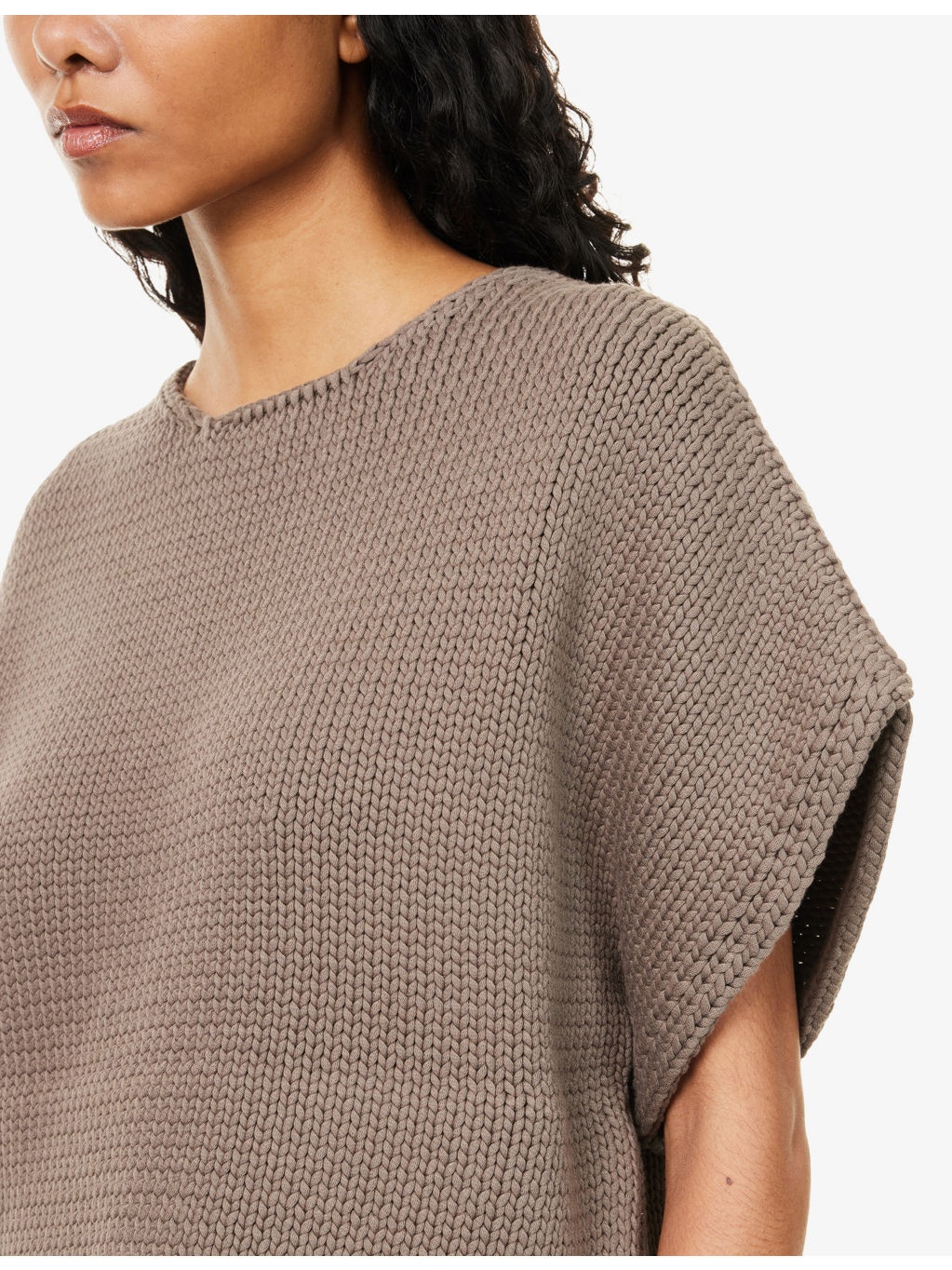 Short-Sleeve Cropped Cotton-Blend Knit Top - 5
