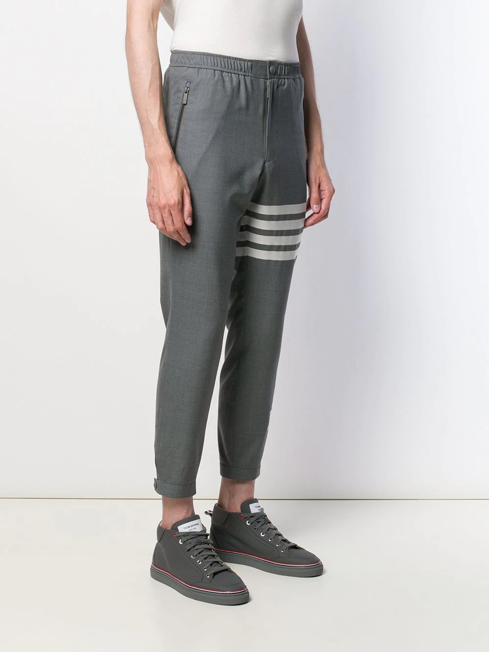 plain weave suiting track pants - 3