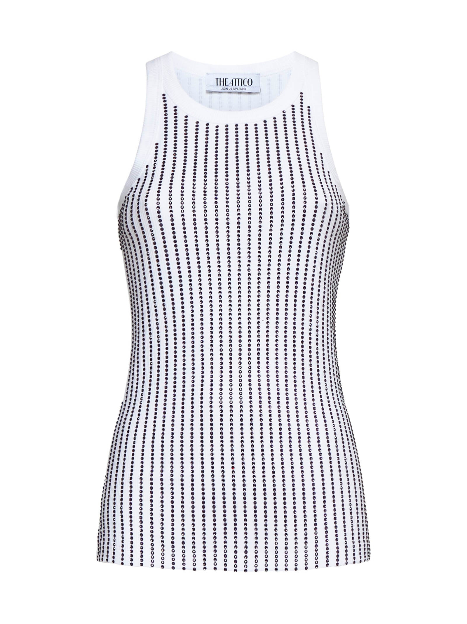 White ribbed full hotfix top - 1