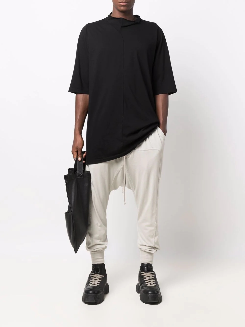 drawstring-waist tapered trousers - 2