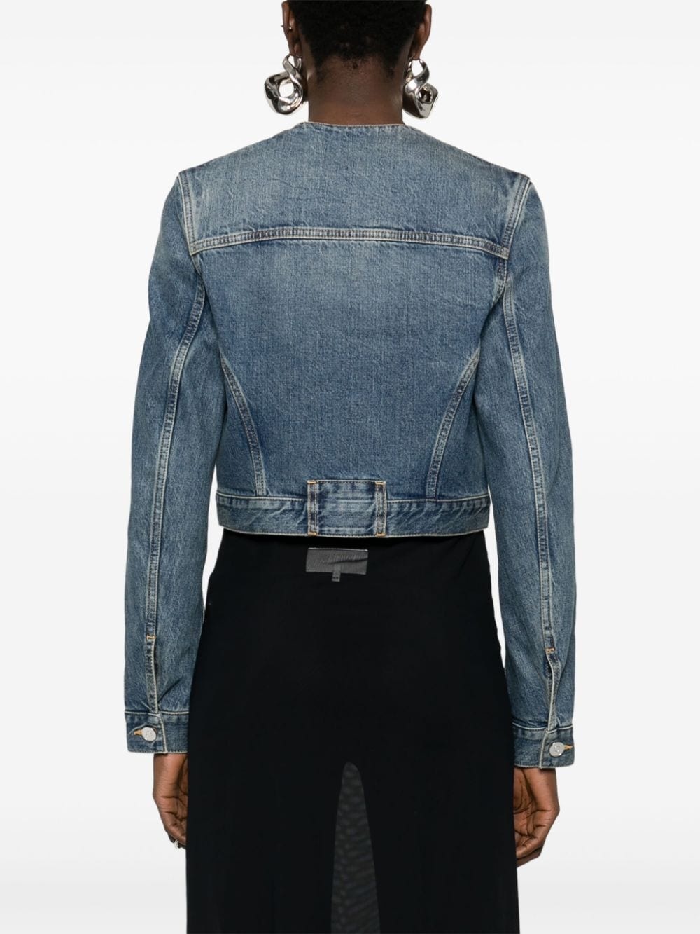 cropped denim jacket - 4