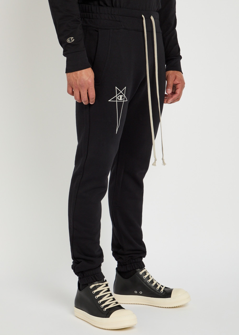 Rick Owens X Champion Logo-embroidered Cotton Sweatpants - 2