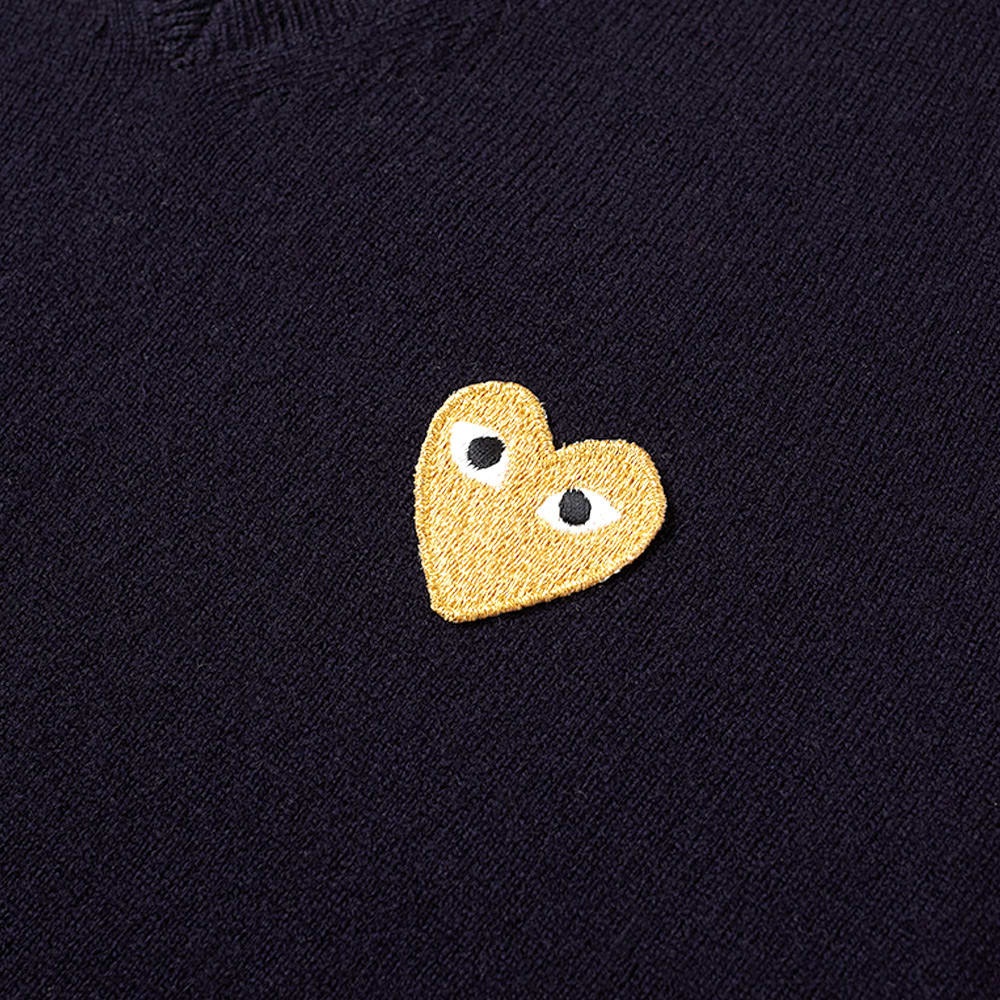 Comme des Garcons Play Gold Heart V-Neck Jumper - 2