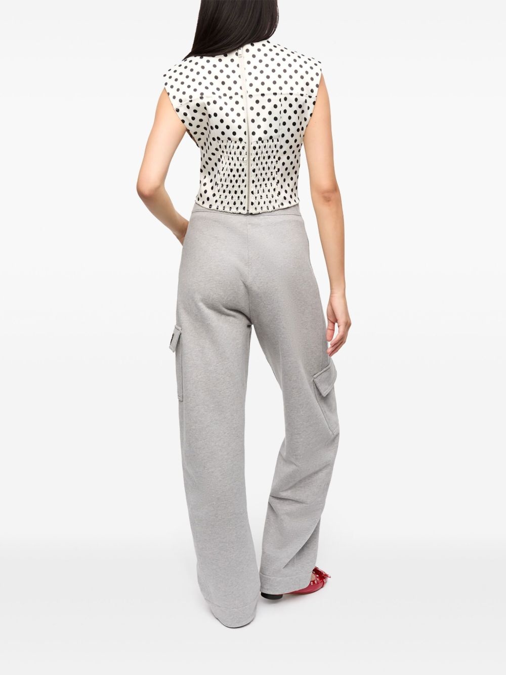 polka dot-print corset top - 3