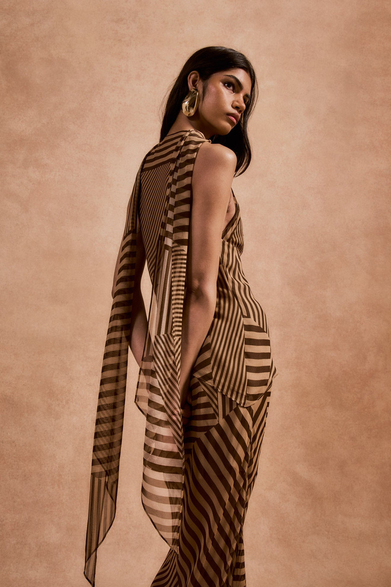 De La Vali DIOSA SKIRT IN VIVID STRIPE SILK CHIFFON outlook