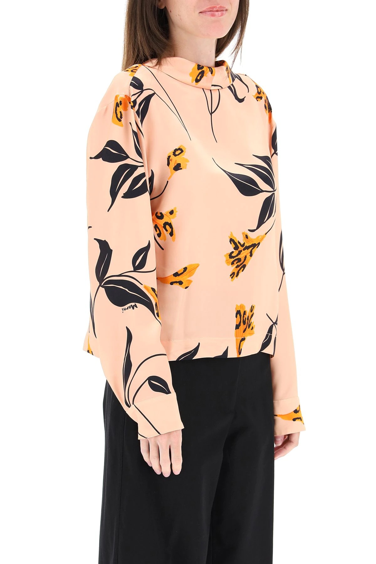 PRINTED SATIN BLOUSE - 3