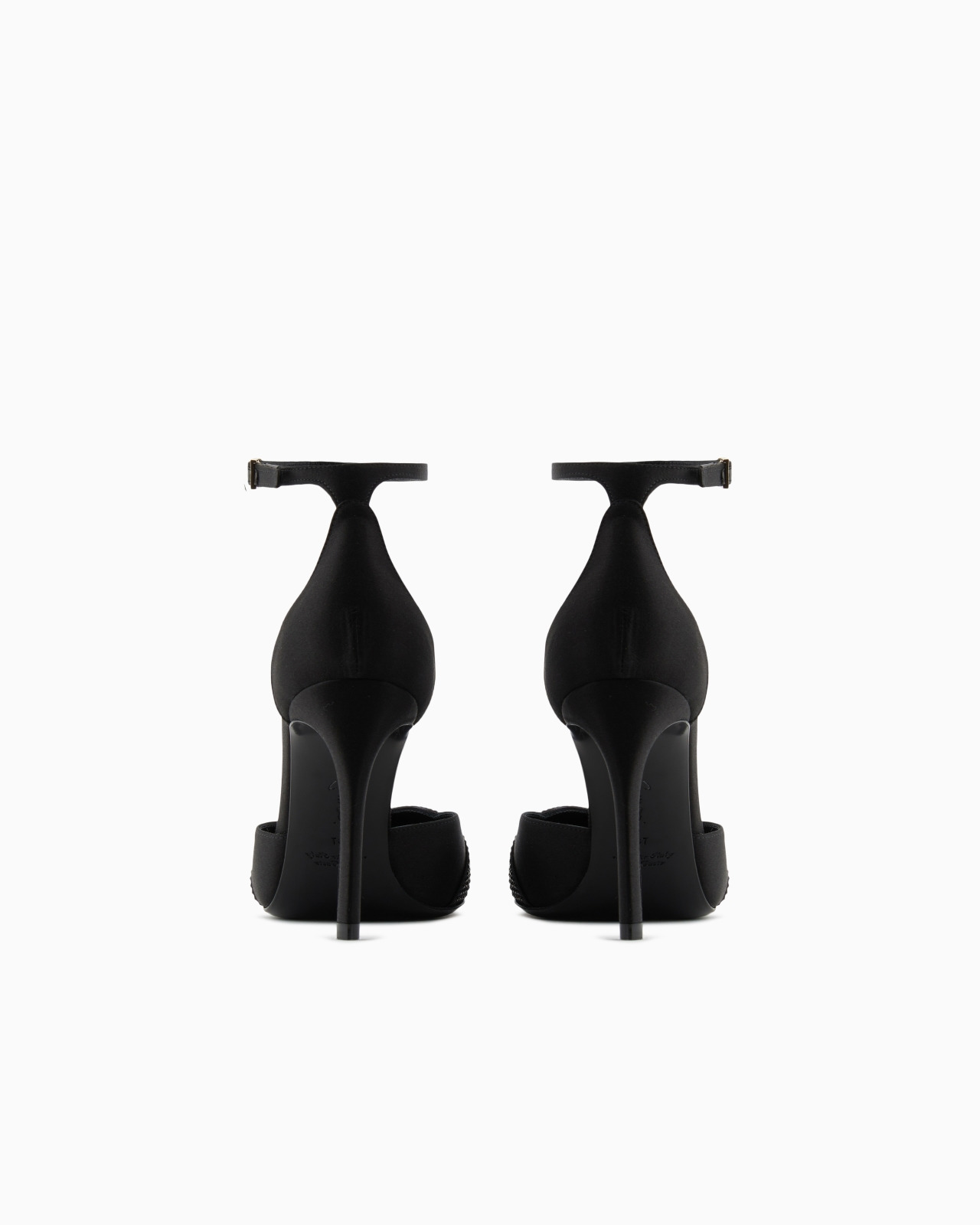 SATIN AND RHINESTONE ANKLE-STRAP PUMPS - 4
