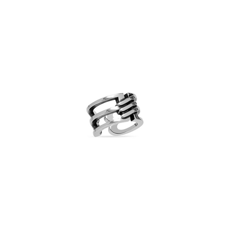 Bb Icon Open Ring  in Antique Silver 1