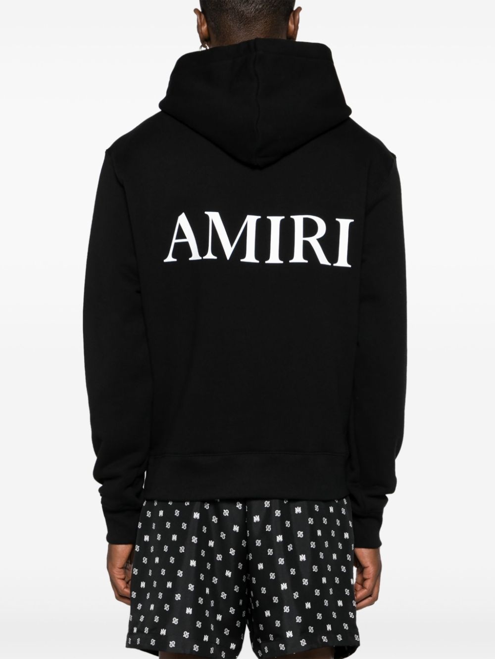 logo-print cotton hoodie - 4