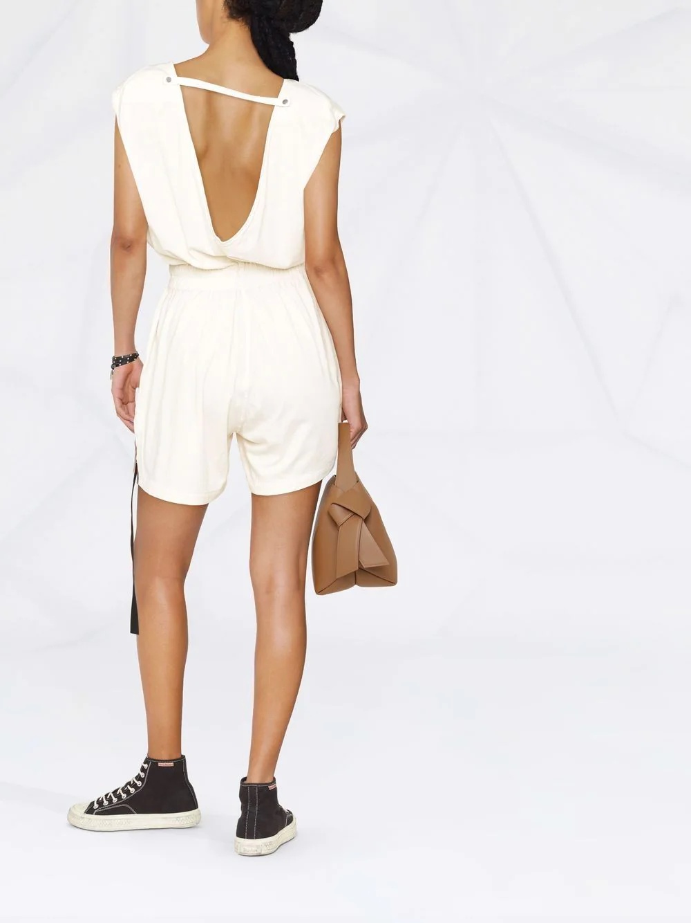 V-neck sleeveless playsuit - 4