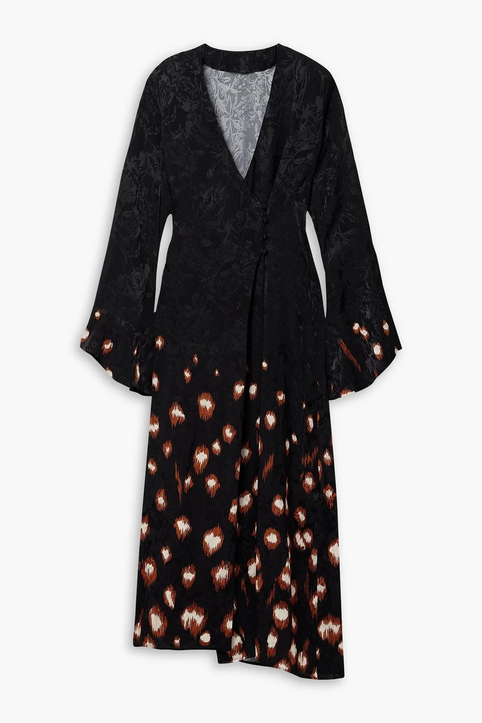 Inner Strength printed satin-jacquard midi wrap dress - 1