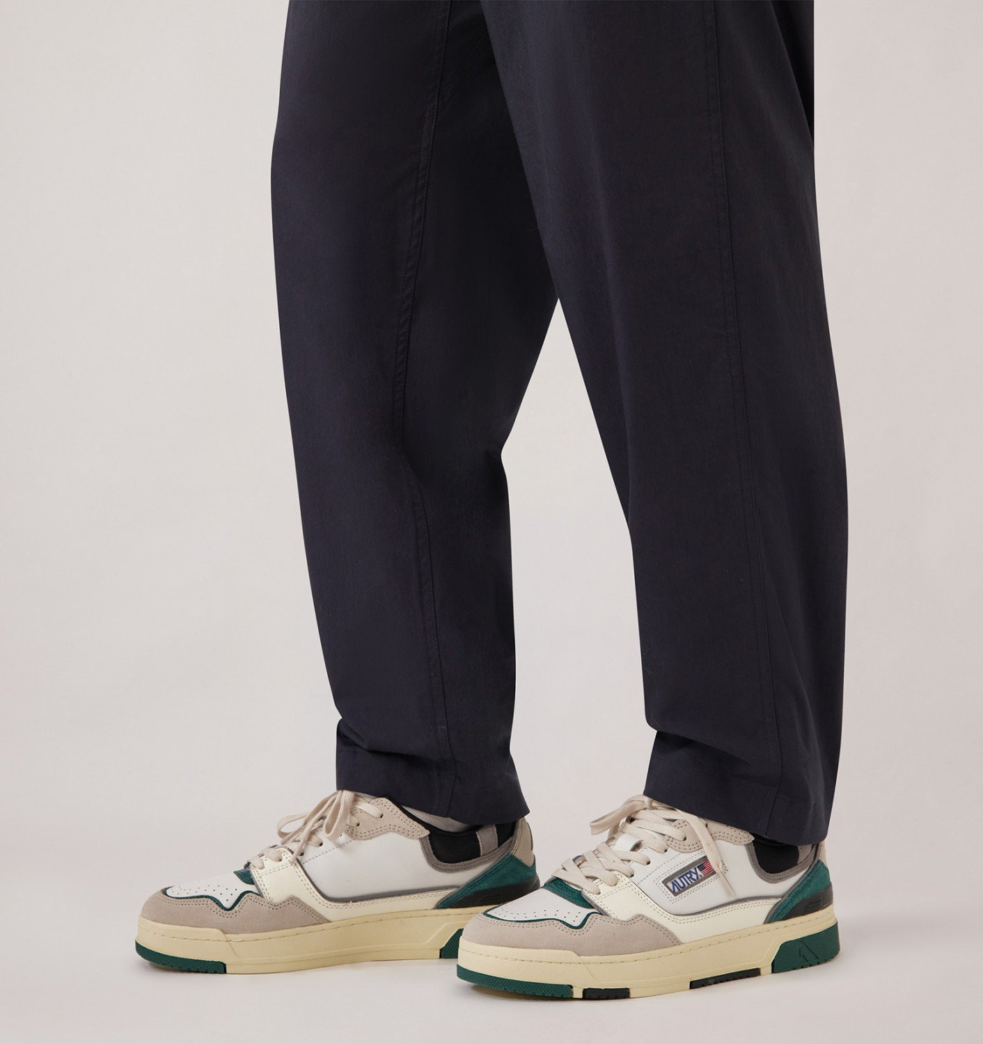 CLC LOW SNEAKERS IN WHITE AND FOREST SUEDE AND LEATHER - 2