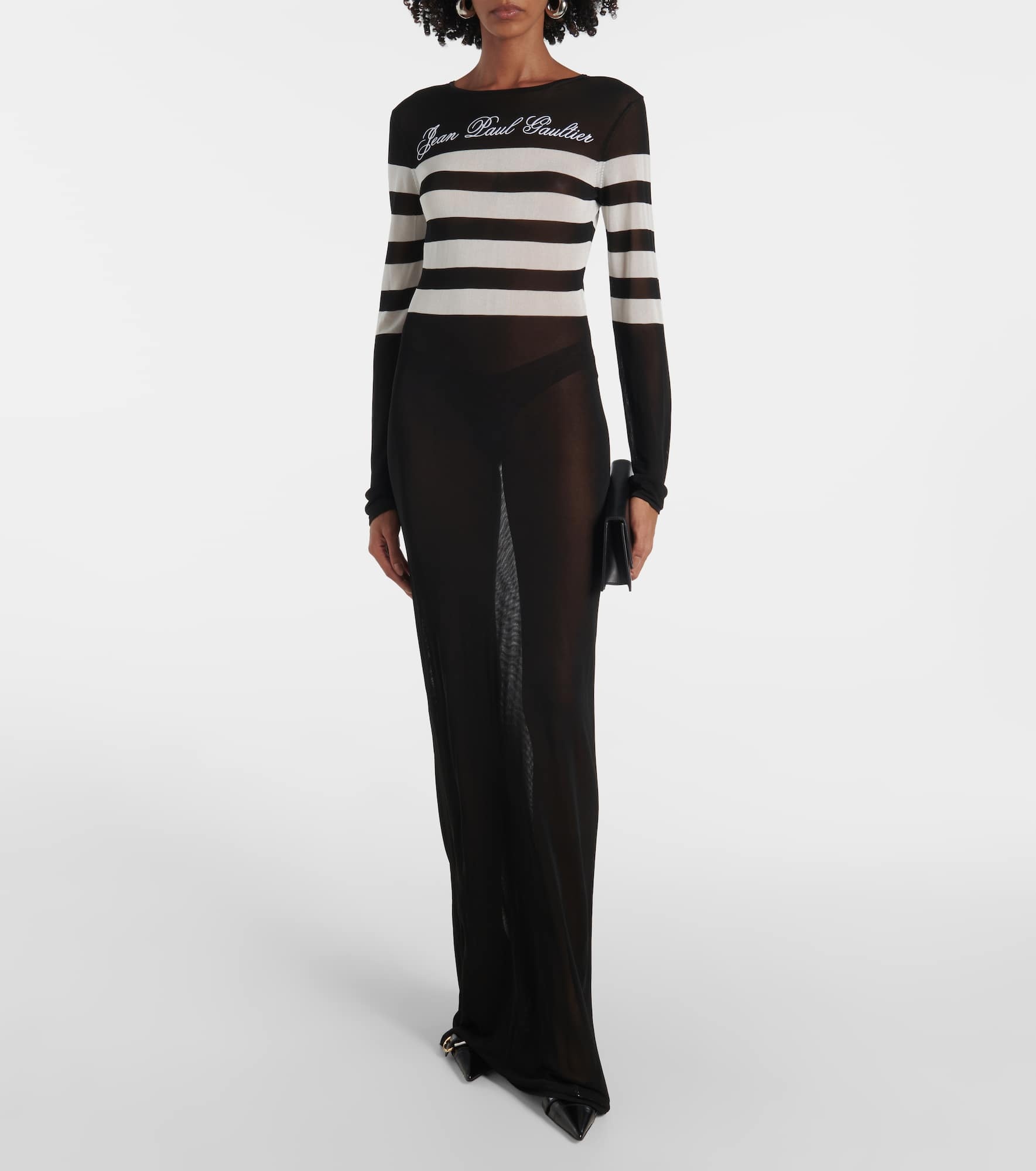 Marinière striped mesh maxi dress - 2
