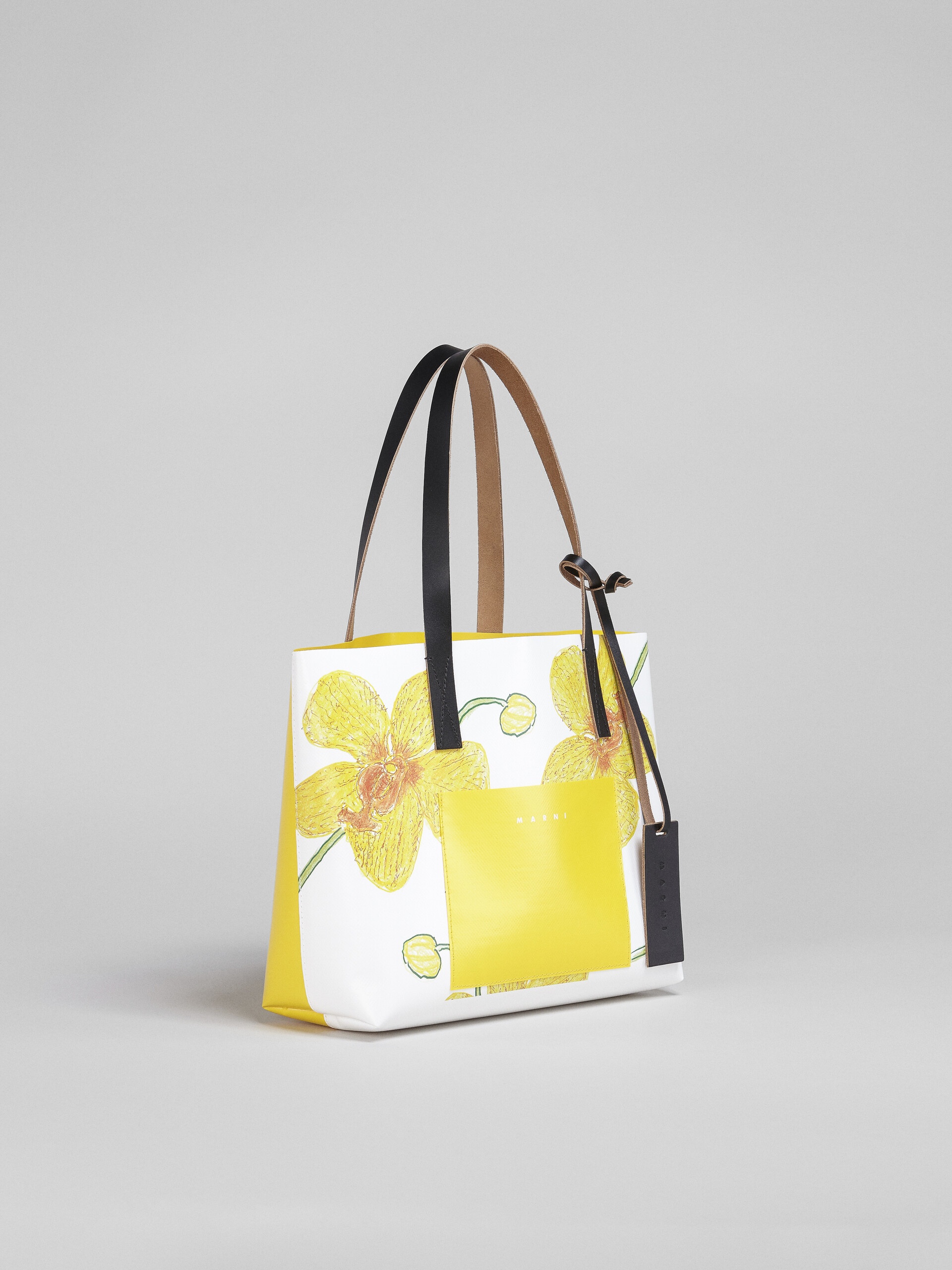 ORCHIDS PRINT YELLOW SHOPPING BAG - 6