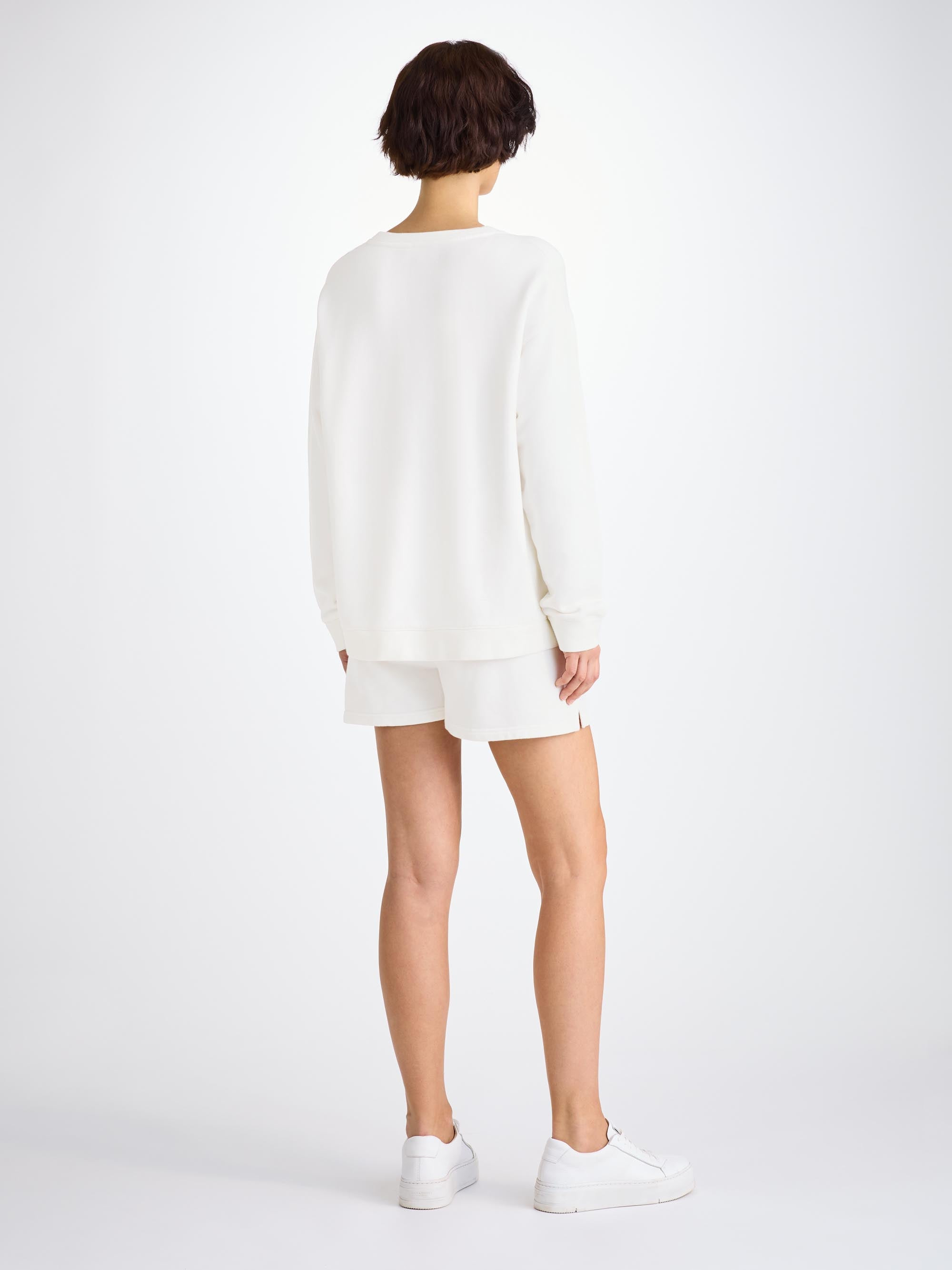 Women's Sweat Shorts Quinn Cotton Modal White - 4