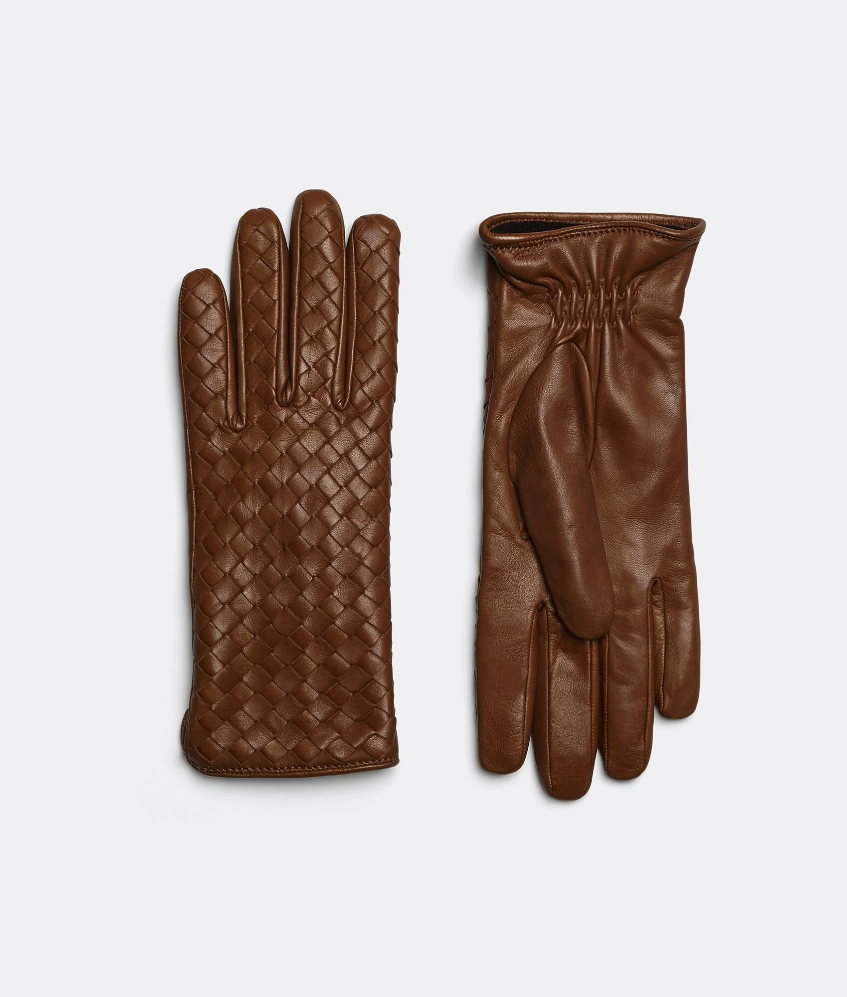 intrecciato leather gloves - 1
