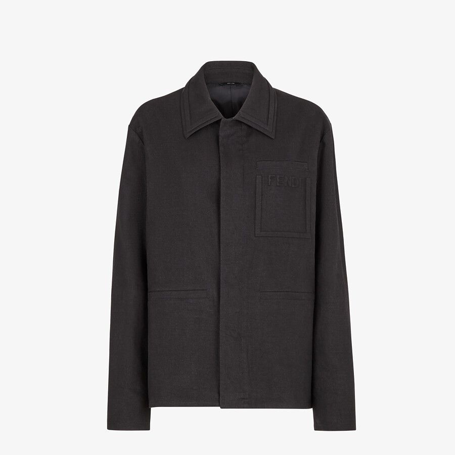 Black linen jacket - 1