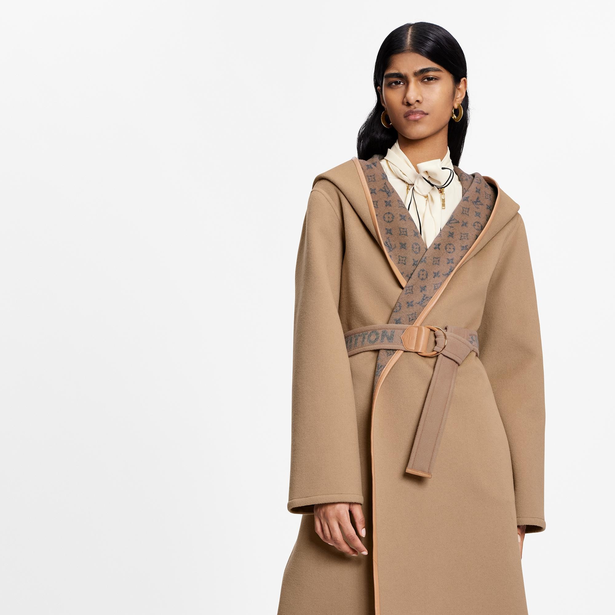 Belted Hooded Wrap Coat - 3