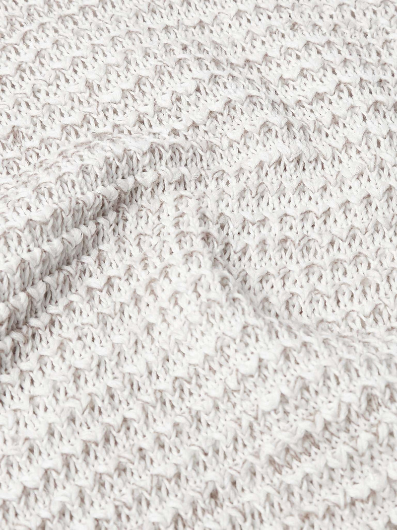 Open-Knit Cotton, Linen, Silk and Cashmere-Blend Polo Shirt 4