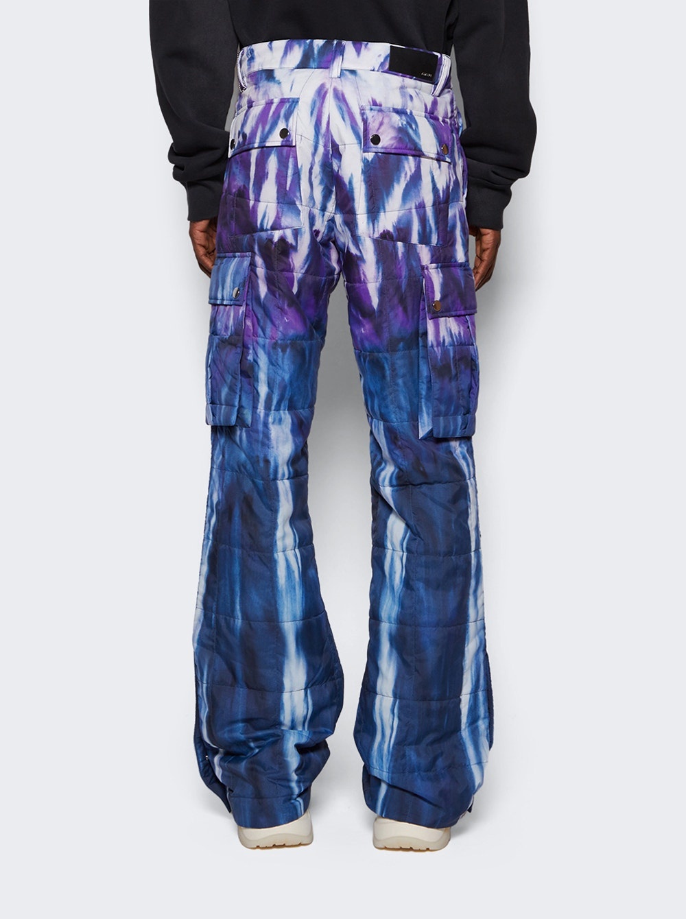 Tie Dye Quilted Cargo Flare Pant Purple - 5
