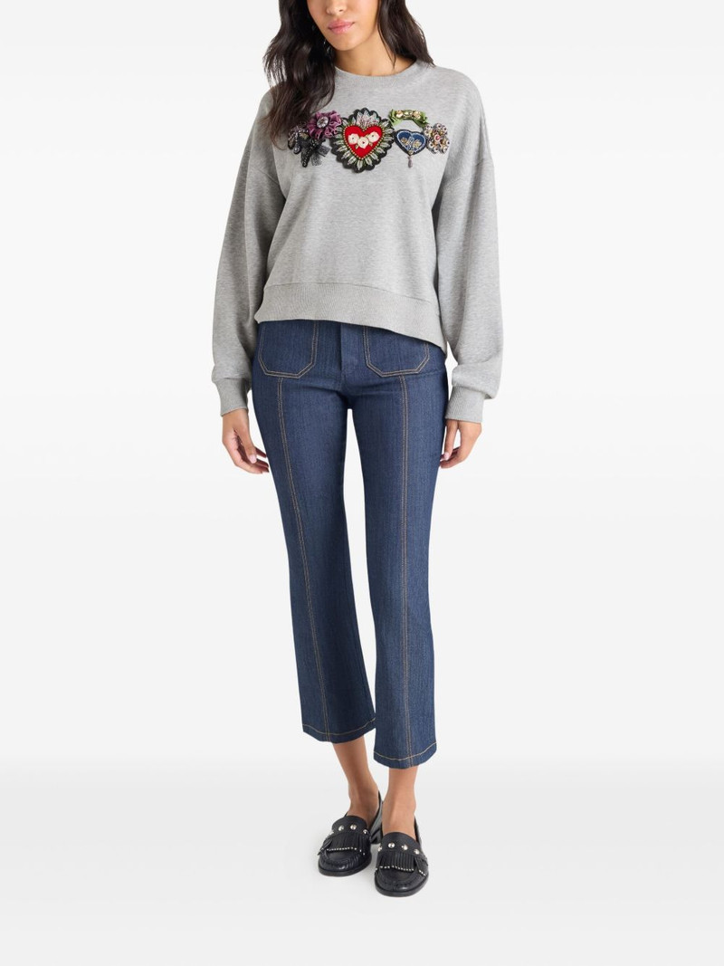 Cinq à Sept heritage rose embellished sweatshirt outlook