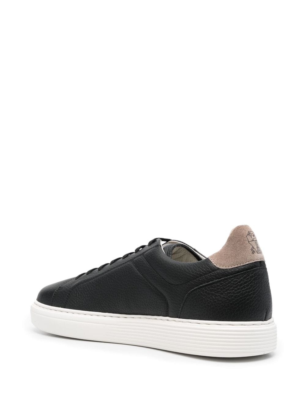 low-top leather sneakers - 3