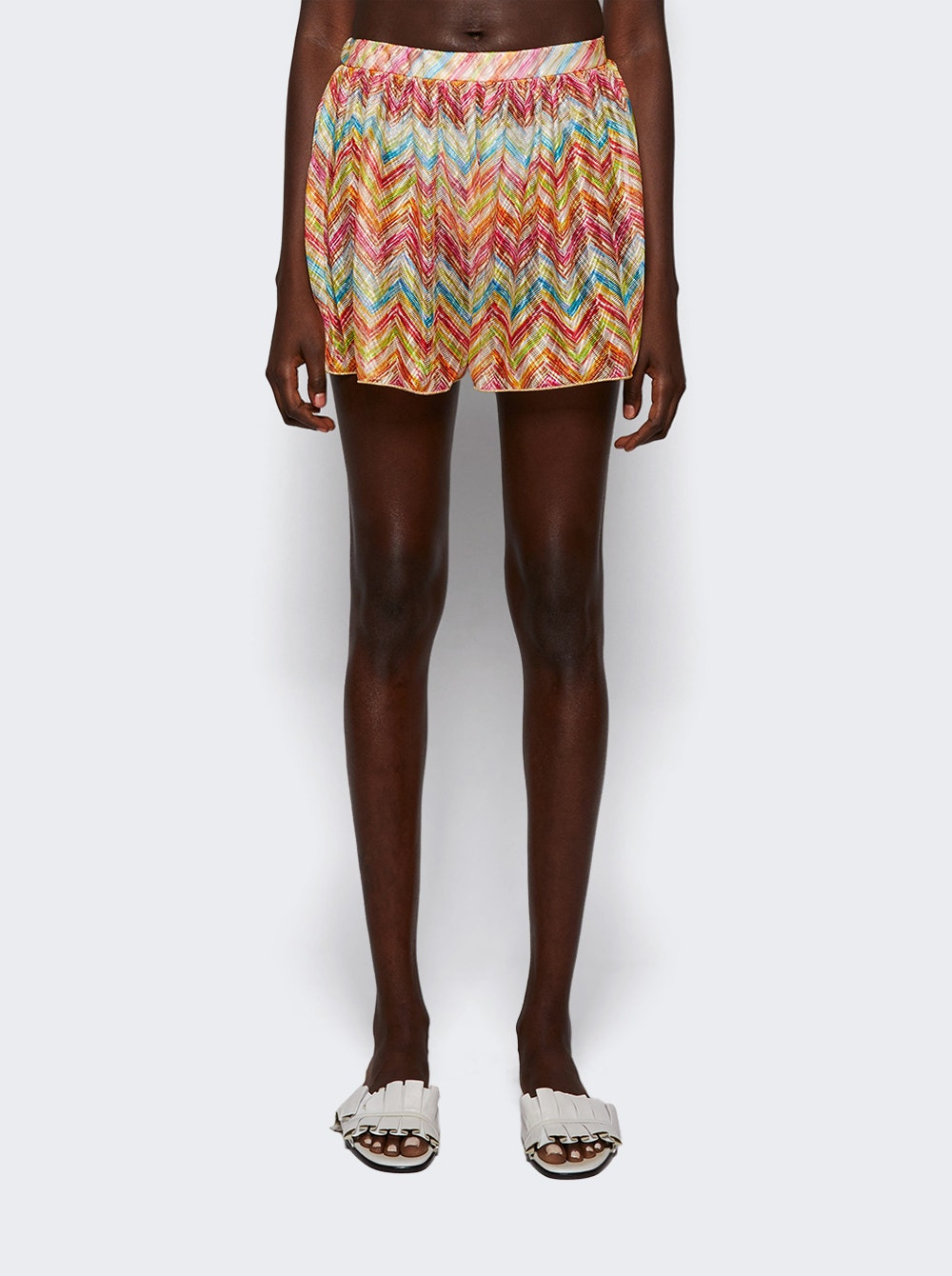 Printed Tulle Cover-up Shorts Multicolor - 3