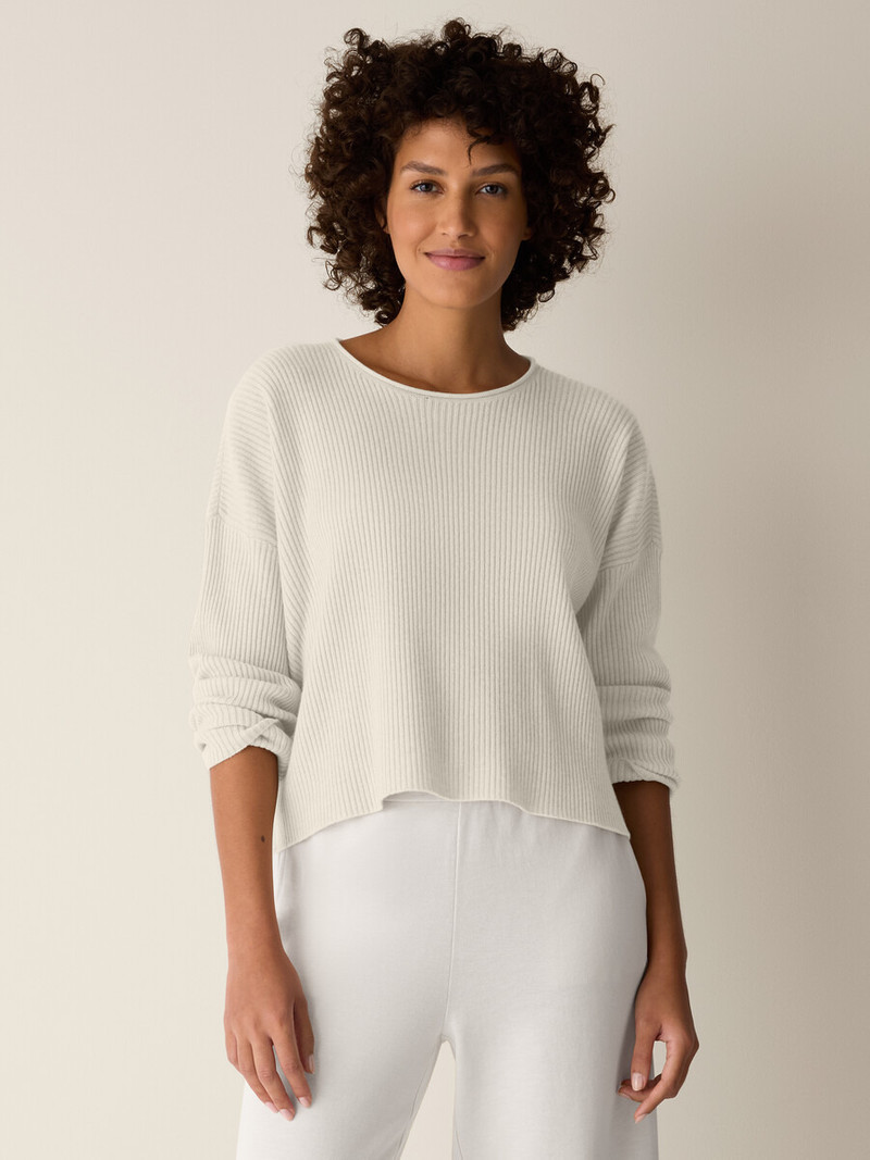EILEEN FISHER Italian Cashmere Crew Neck Top outlook