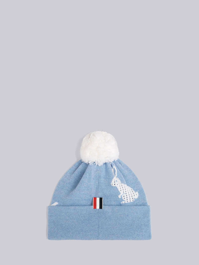 Thom Browne Merino Wool Rabbit Intarsia Pom Pom Hat outlook