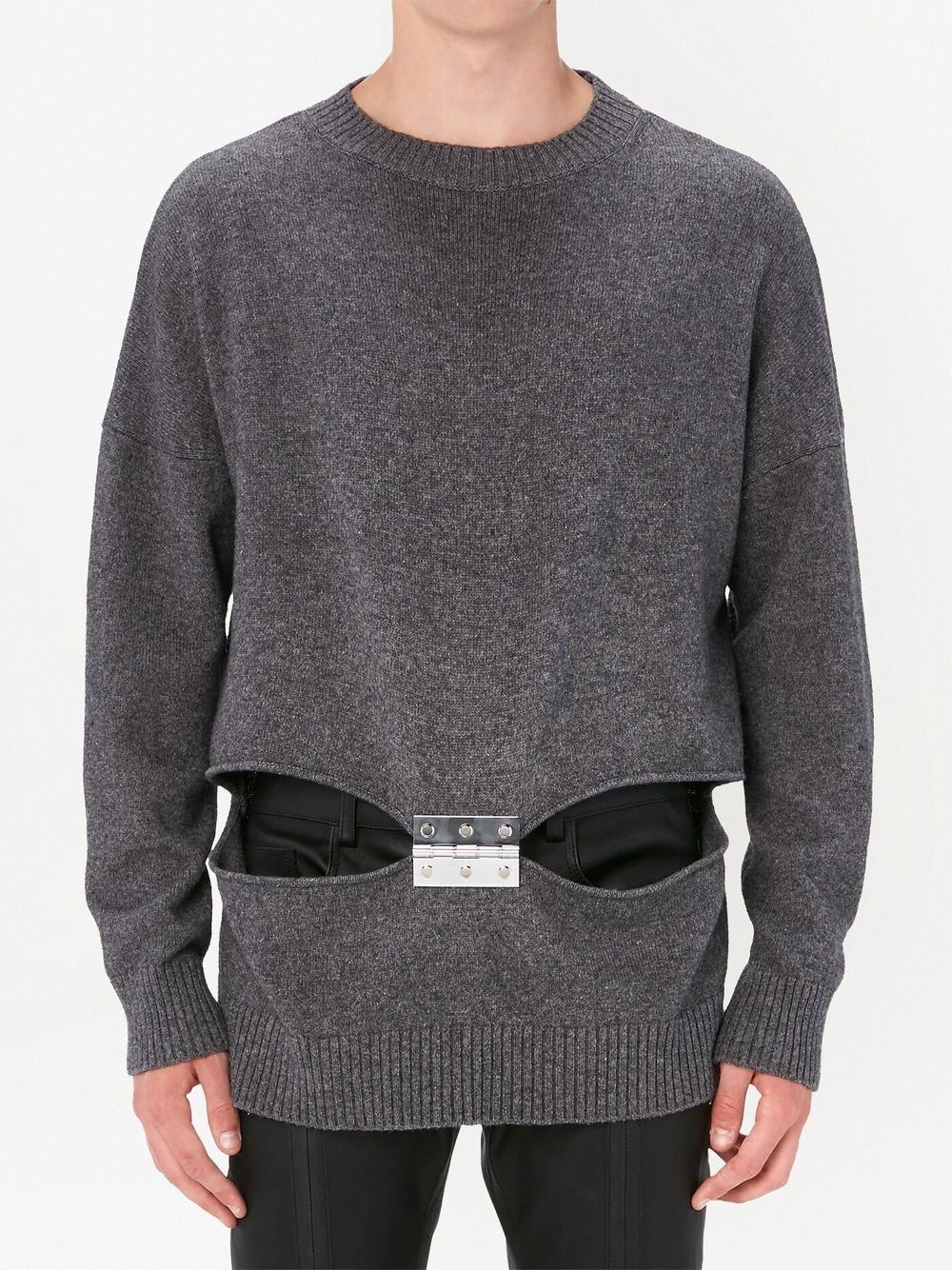 hinge-embellished cut-out jumper - 4