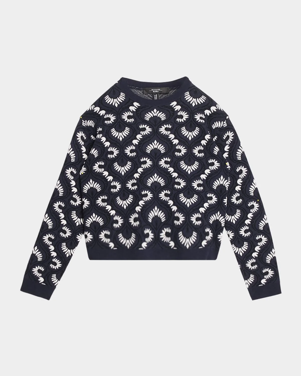 Crewneck Jacquard Knit Sweater - 1