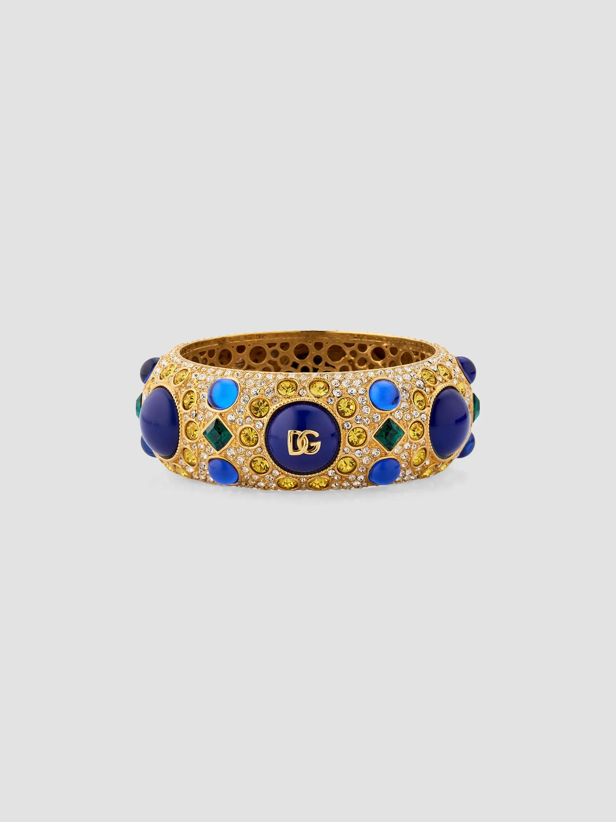 Women's Carretto Goldtone & Glass Crystal Bangle - Blue - 1